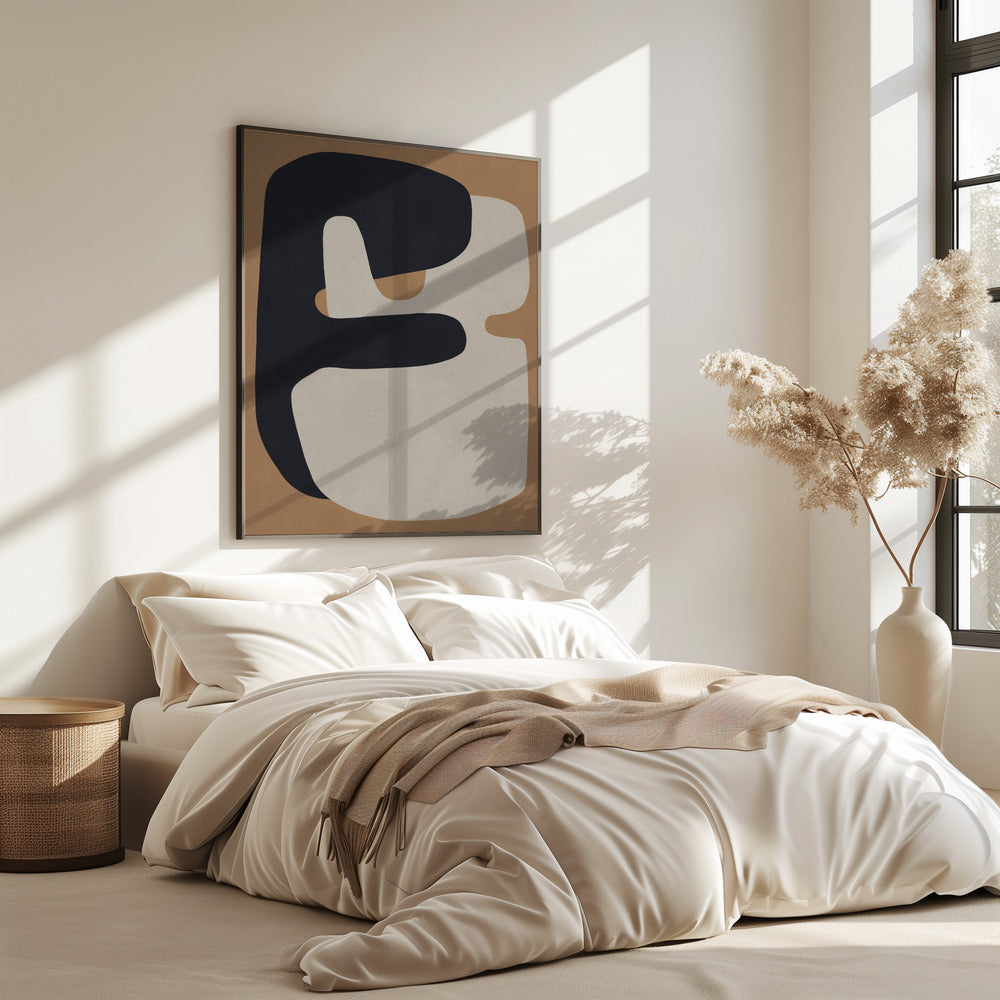 Bruine en zwarte kunst 1 | Poster