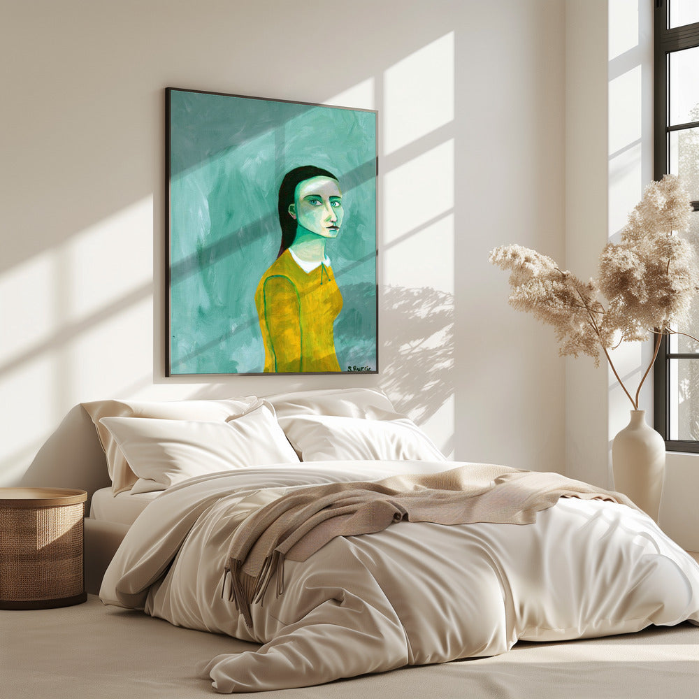 Dame in de gele jurk | Poster