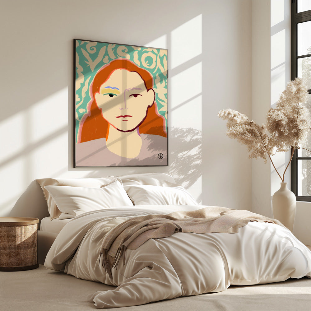 Gestileerd gezicht met aardse tinten | Poster