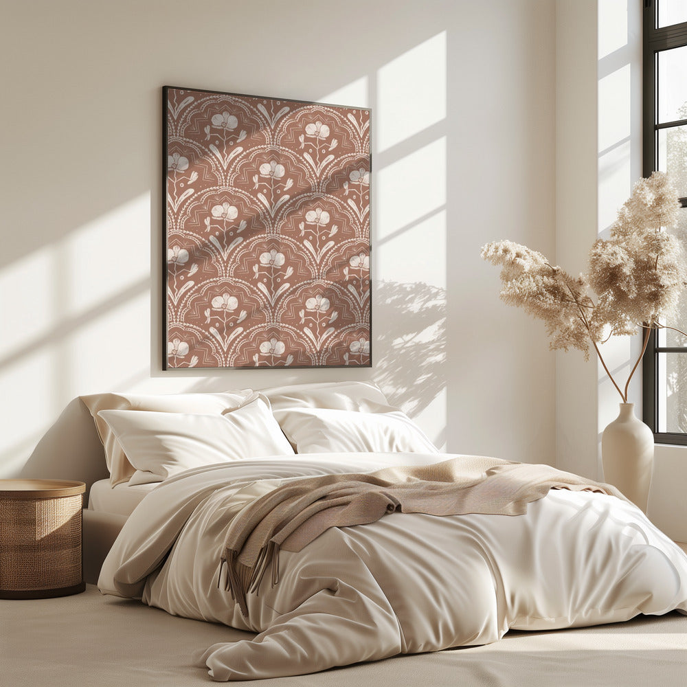 Boho Orchid Tiles Pattern | Poster