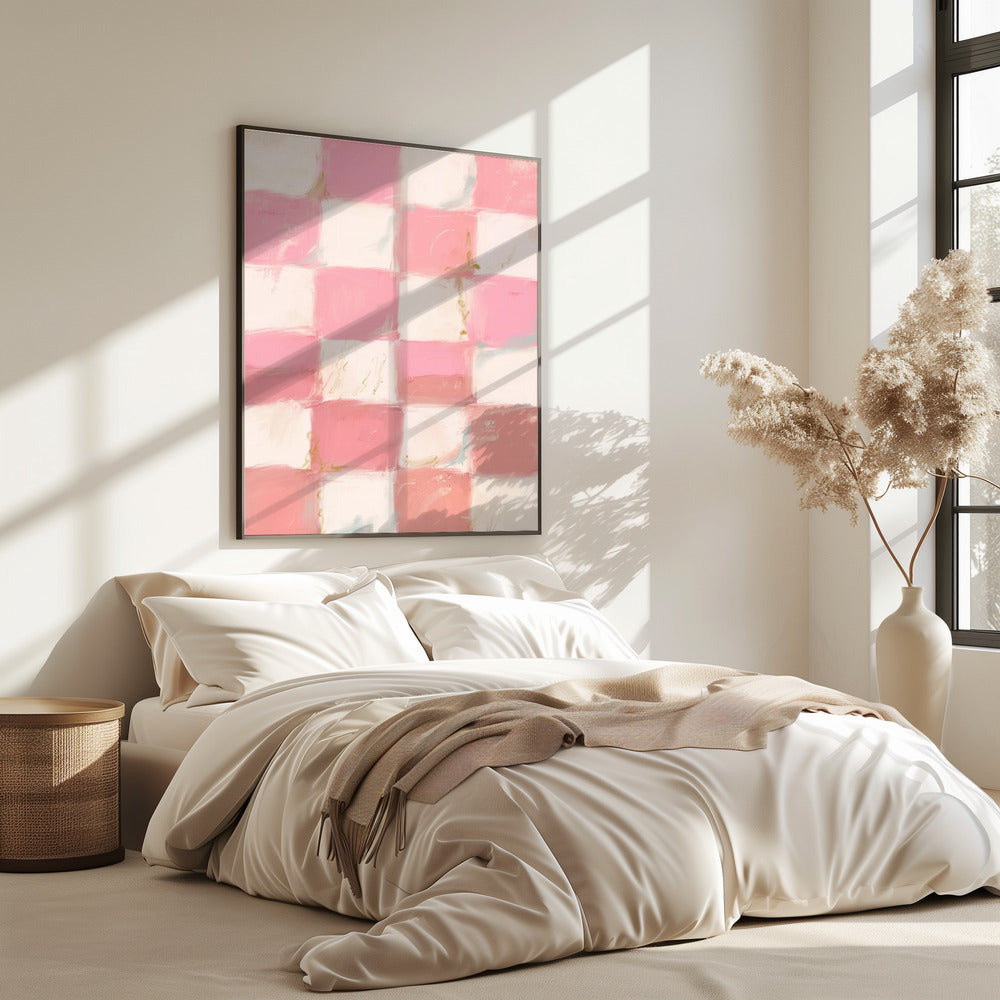 Pastel Geruit Geluk | Poster