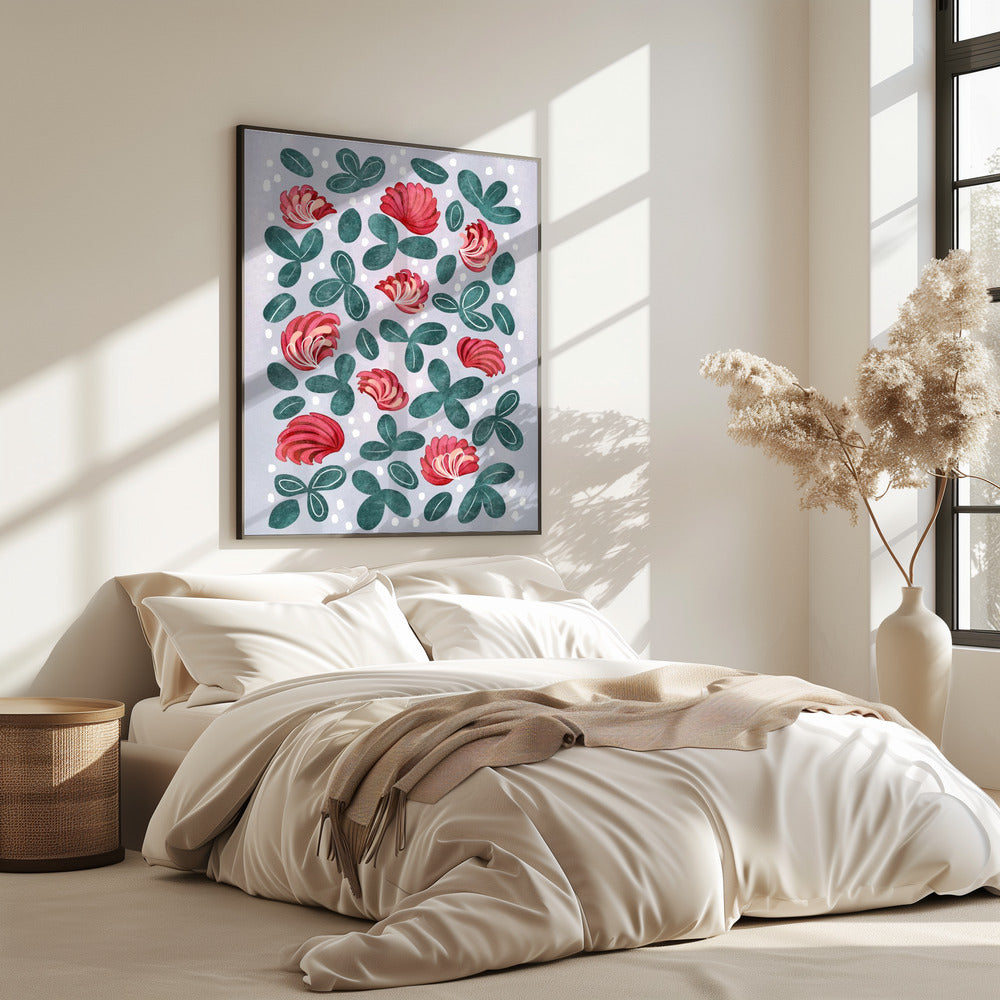 Rode bloemen III | Poster
