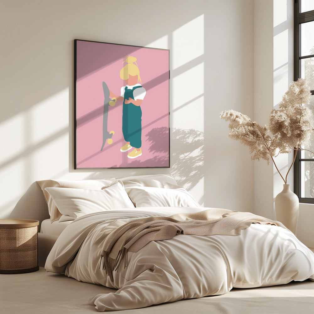 Juno - Skateboardmeisje Silhouet | Poster