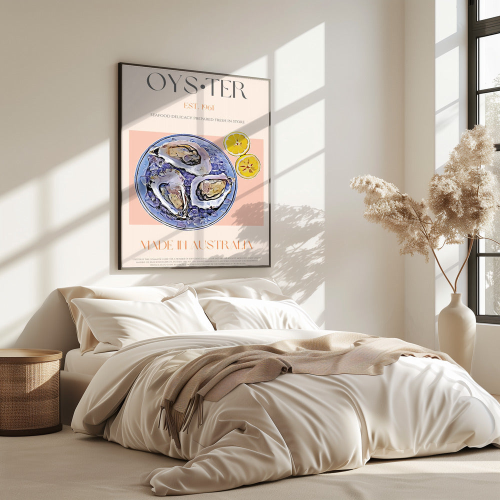 Verse oesters met citroenschijfjes | Poster