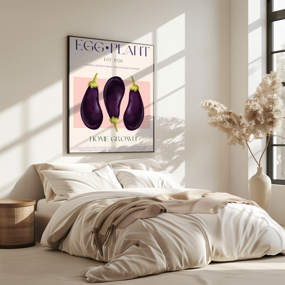Drie levendige paarse aubergines | Poster