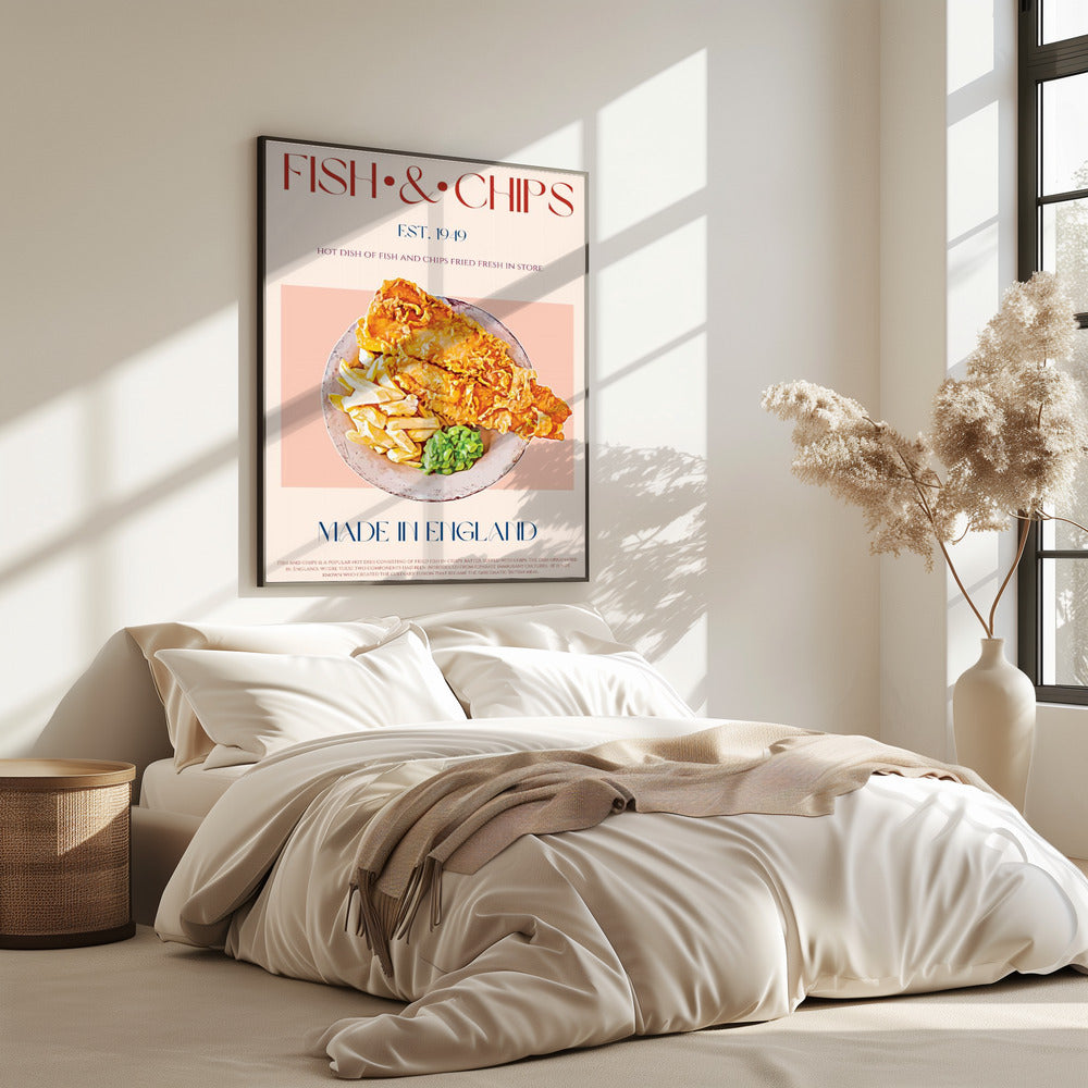 Klassieke vis-en-chipsschotel | Poster