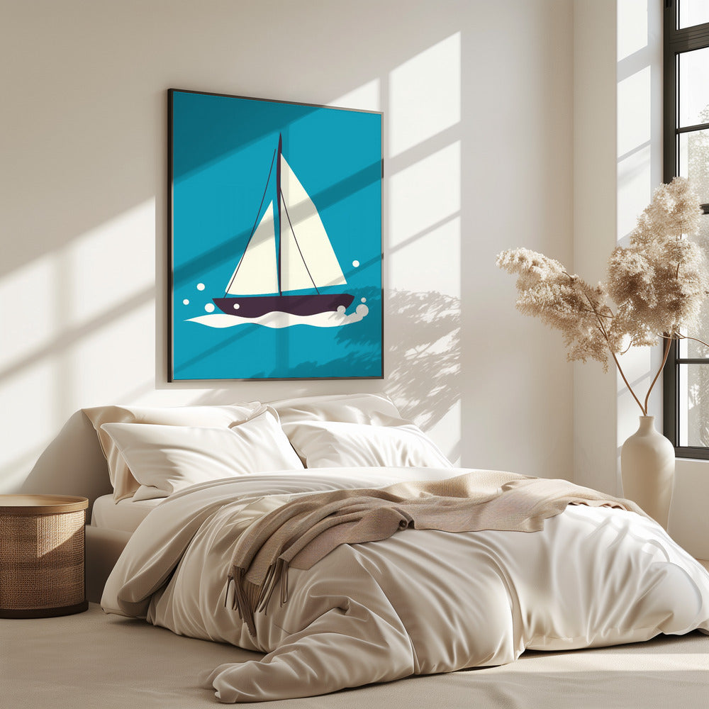 Zeilboot op zee | Poster