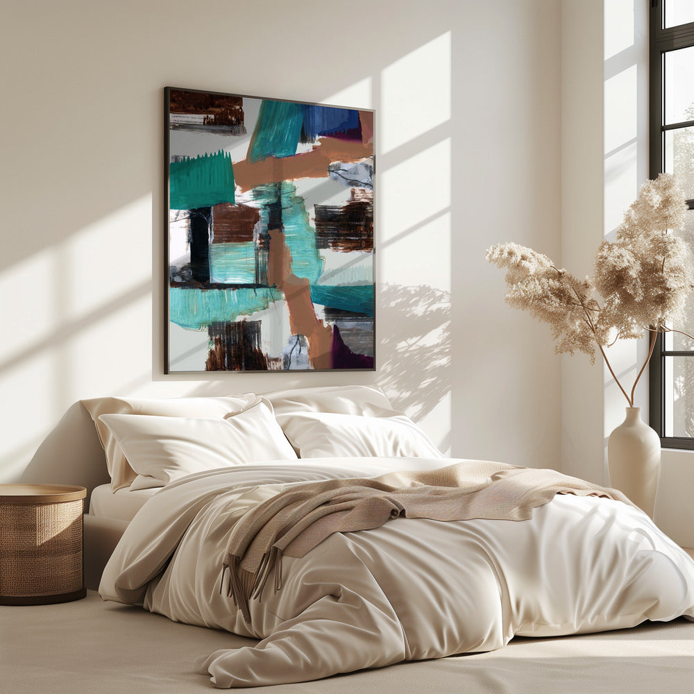 Blauwe Abstract | Poster