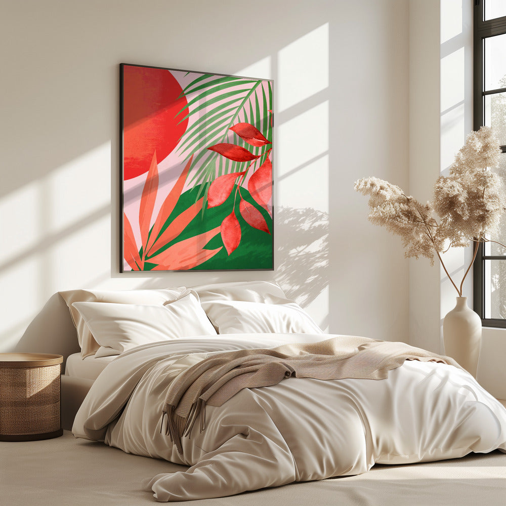 Abstracte kunst tropische tuin | Poster