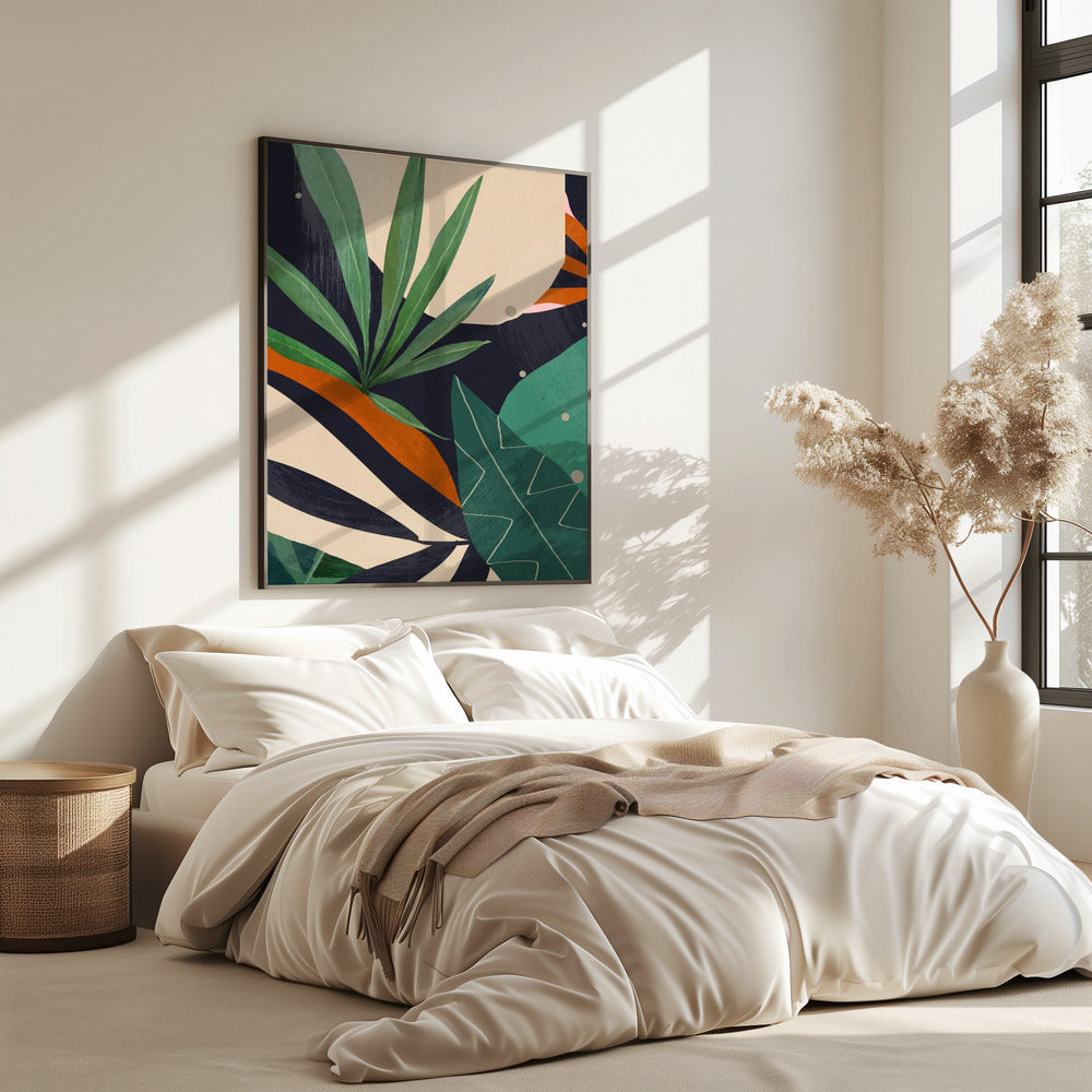 Abstracte kunst tropische bladeren | Poster