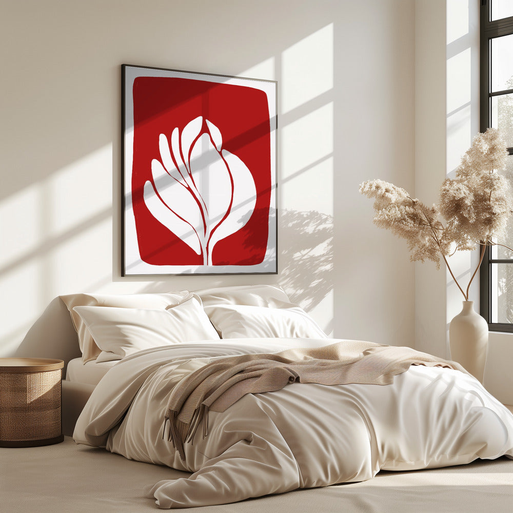 Silhouet van witte bloesem | Poster