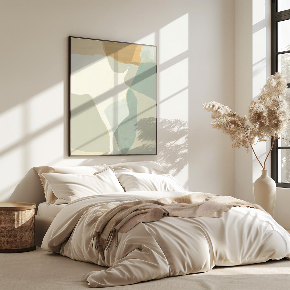 Abstracte vormen in zachte neutrale tinten | Poster