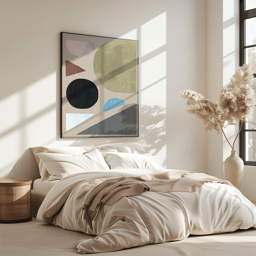Abstracte vormen in gedempte tinten | Poster