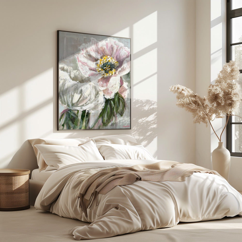 Delicate White and Pink Flowers | Poster