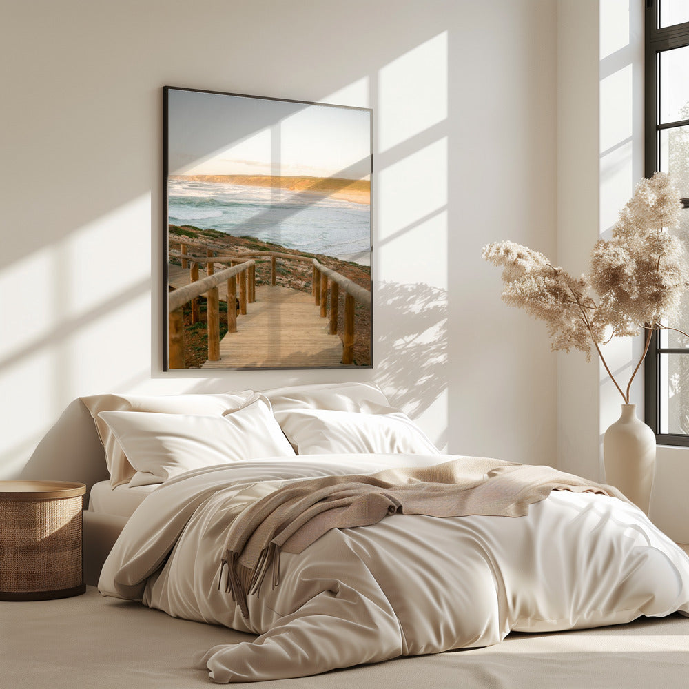 Sereen kustlandschap bij zonsondergang | Poster