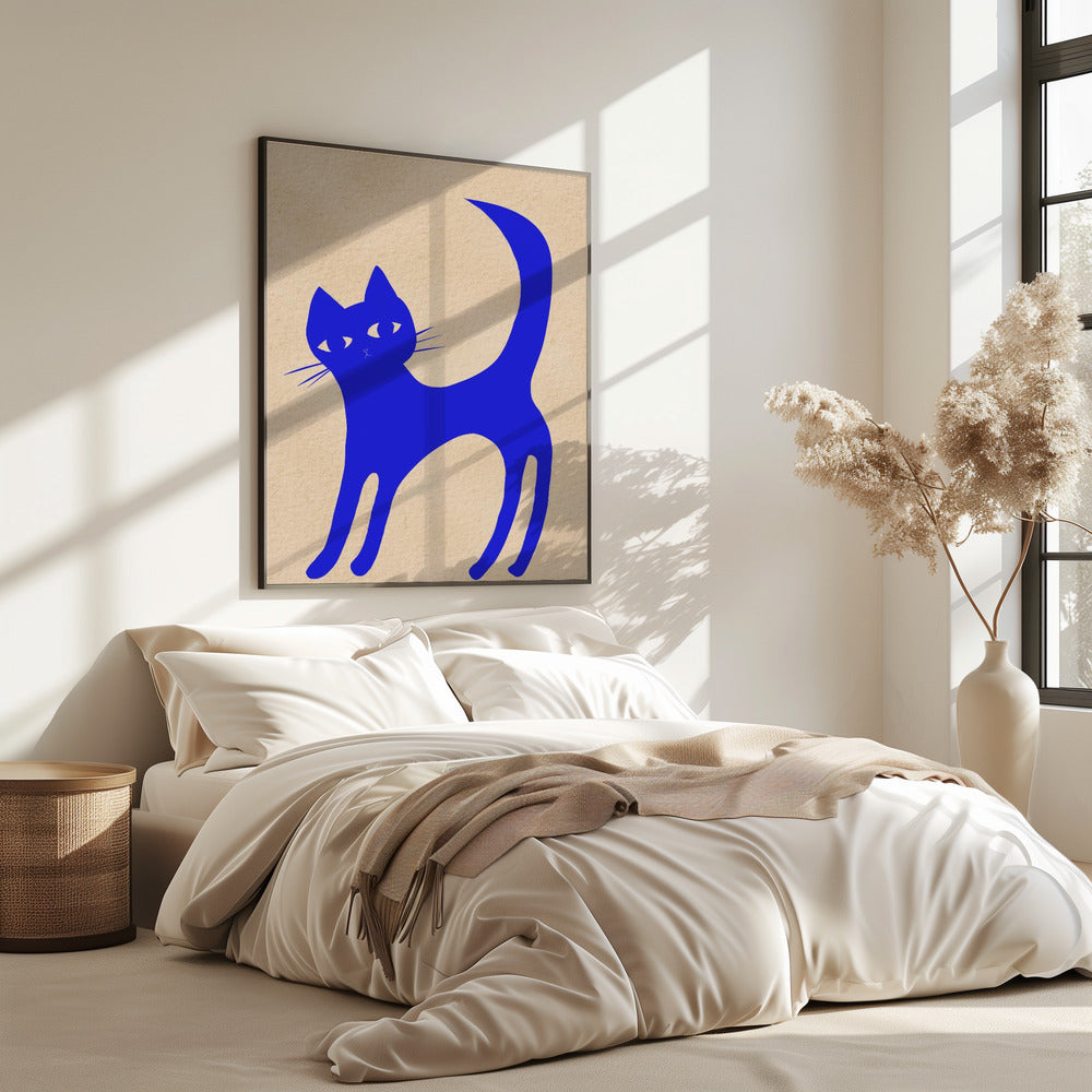 Lichtgevende BLAUWE kat | Poster