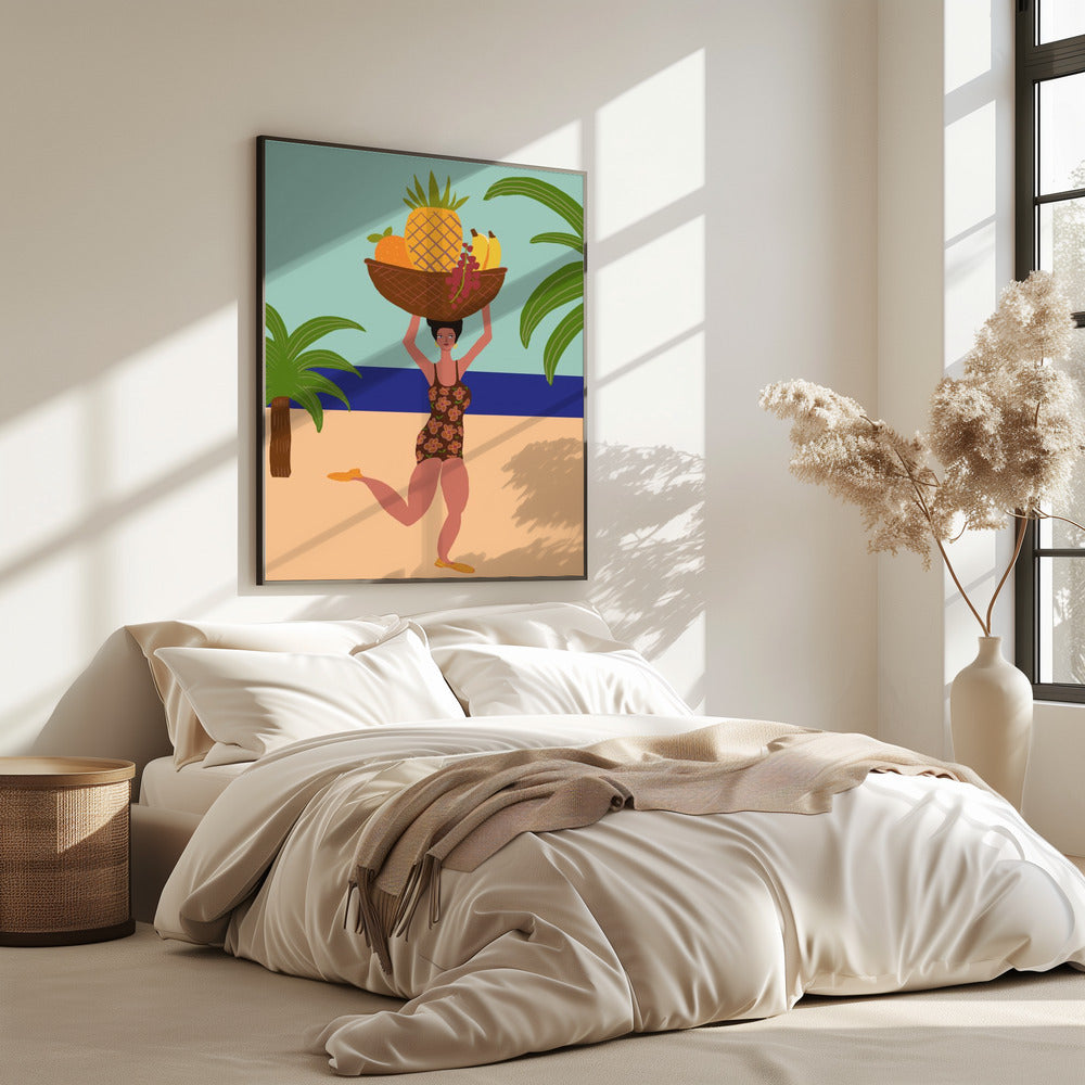 Tropisch fruit op het strand | Poster