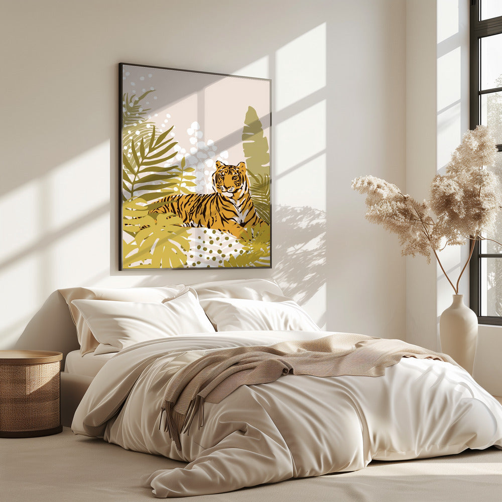 Tijger ligt neer bij Cats and Dotz 30 x 42 inch | Poster