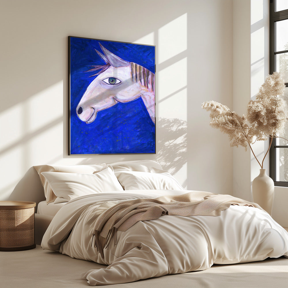 Dromen van paarden lichtgevend blauw | Poster