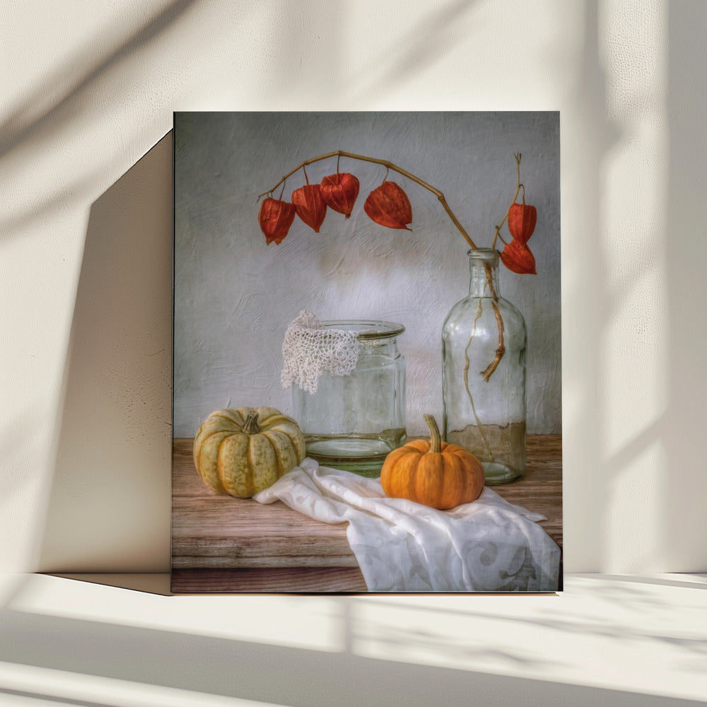 Stilleven met Physalis en Pompoen | Canvas