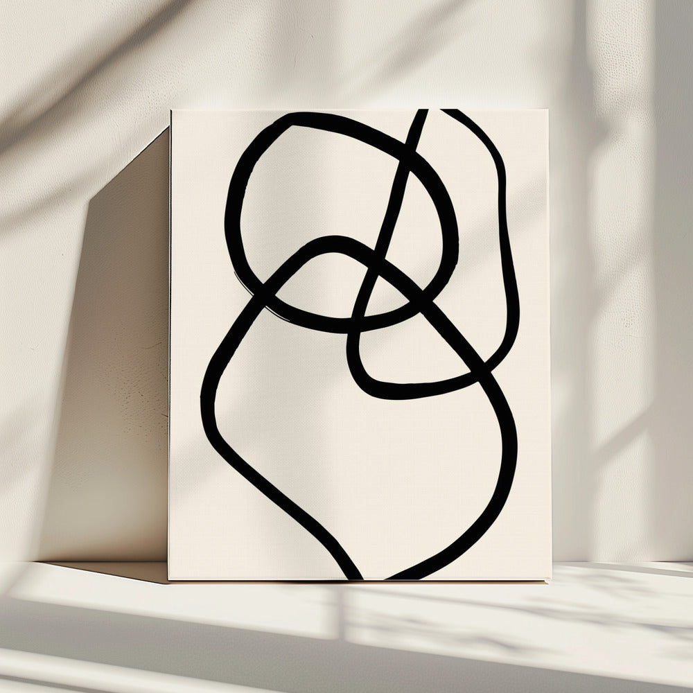 Zwarte lijnen 03 | Canvas