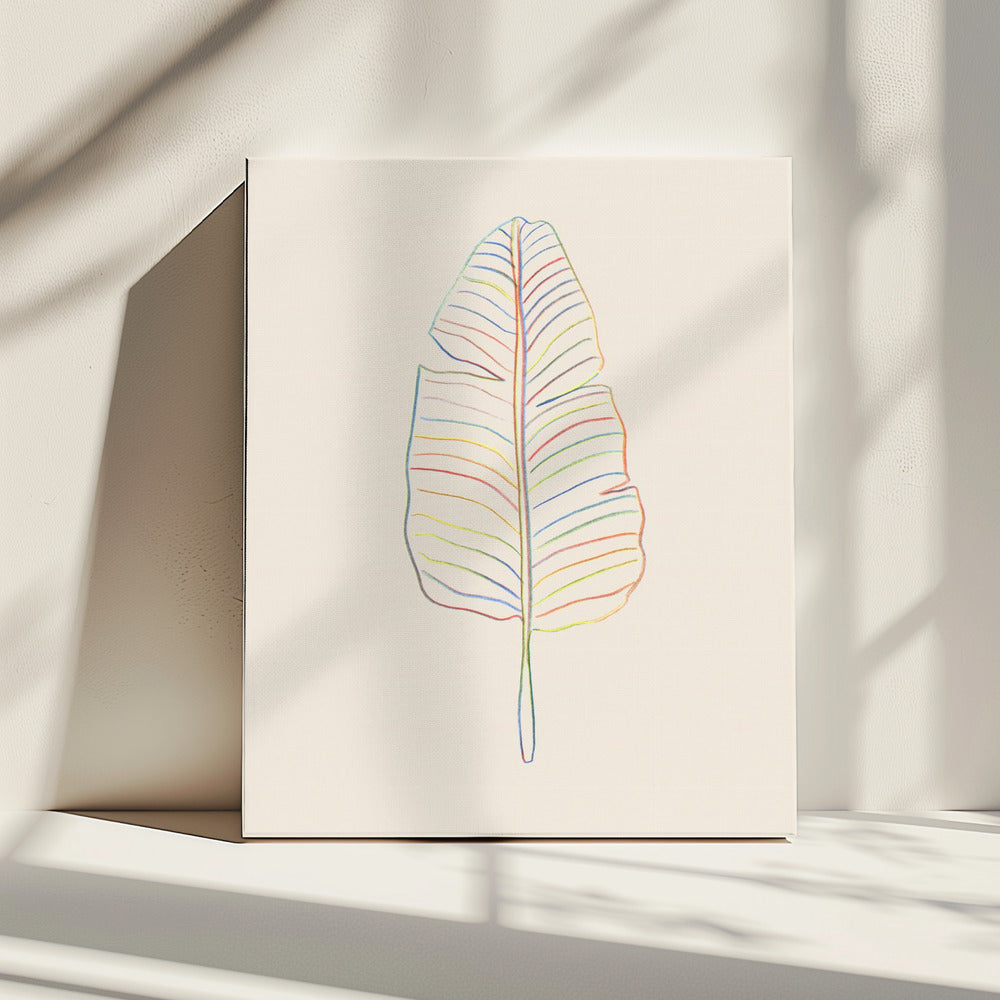 Bananenregenboogblad | Canvas