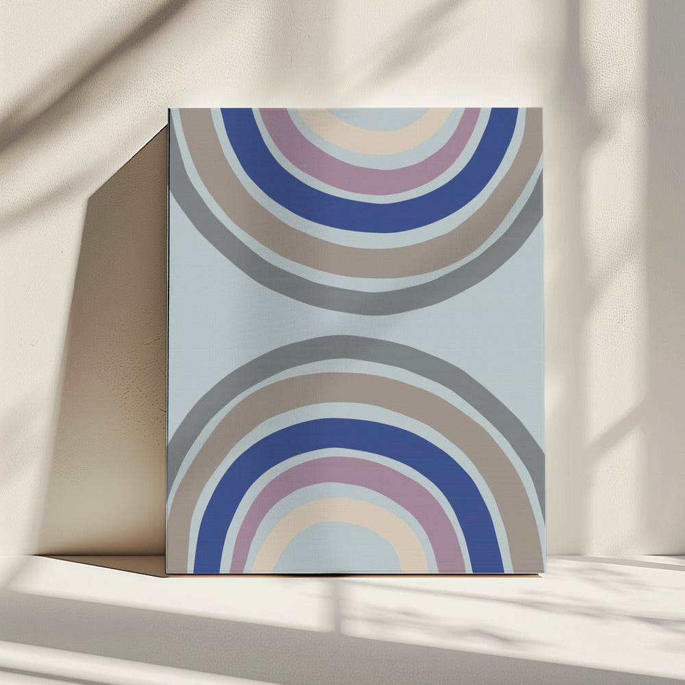 Dubbele Regenboog Blauw | Canvas
