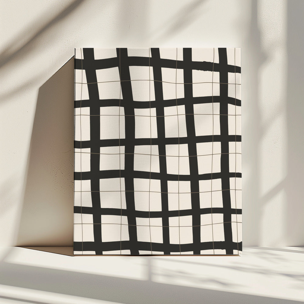 Zwart raster | Canvas