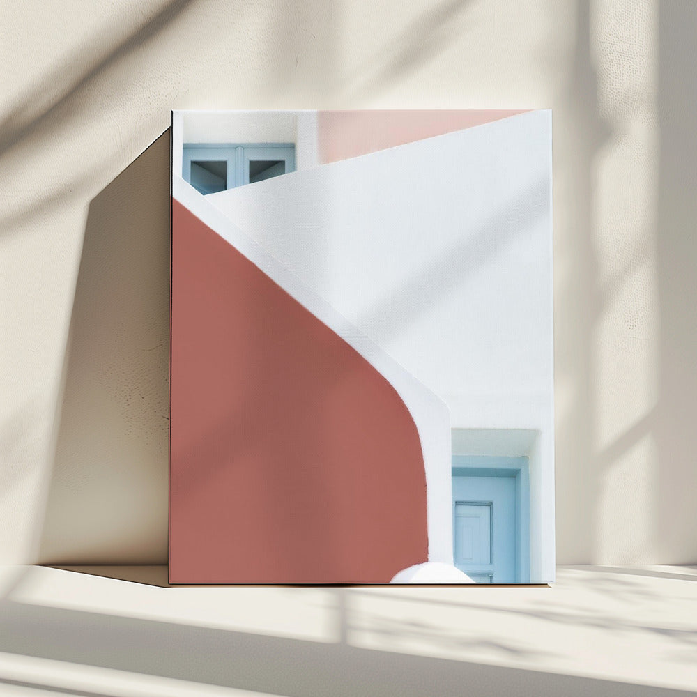 pastelroze en blauw | Canvas