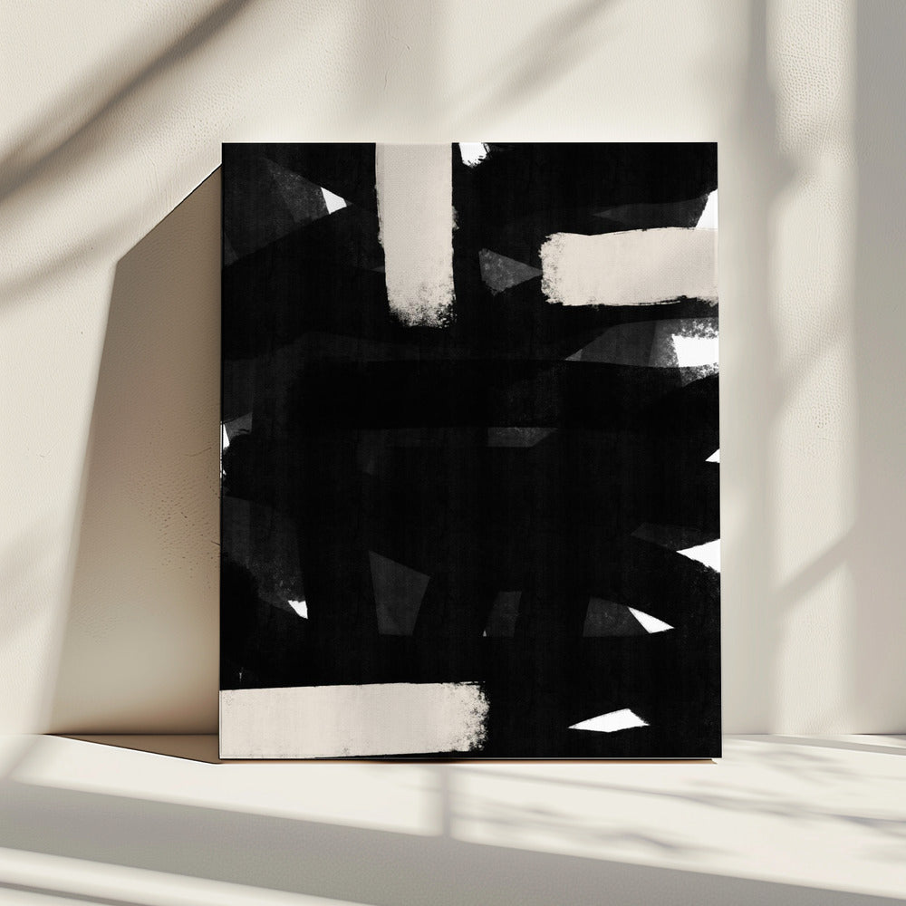 Monochrome penseelstreken | Canvas