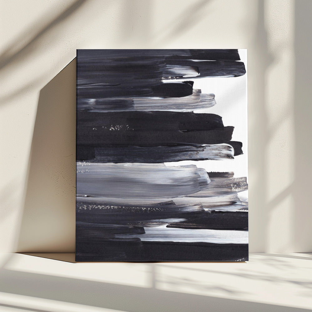 Monochrome penseelstreken | Canvas