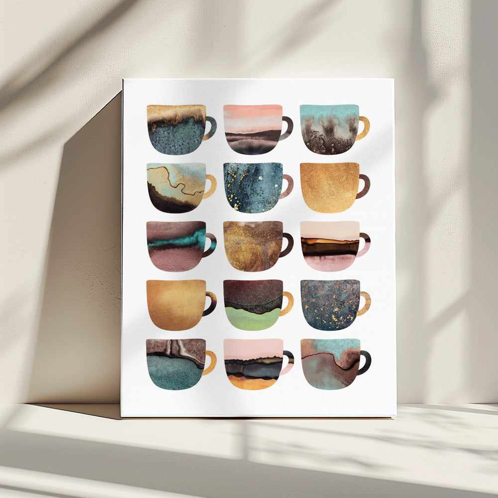 Aardse koffiekopjes | Canvas
