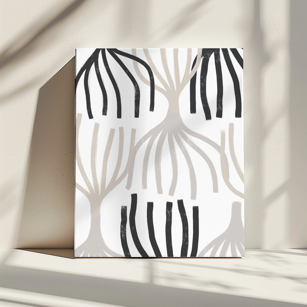 Monochrome wortels | Canvas