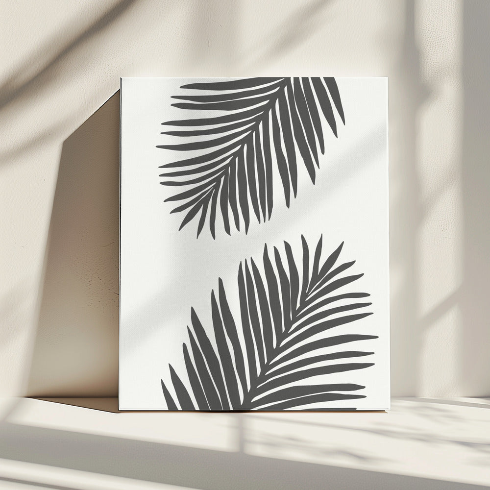 PALMBLAD 12 GRAFIETGRIJS | Canvas