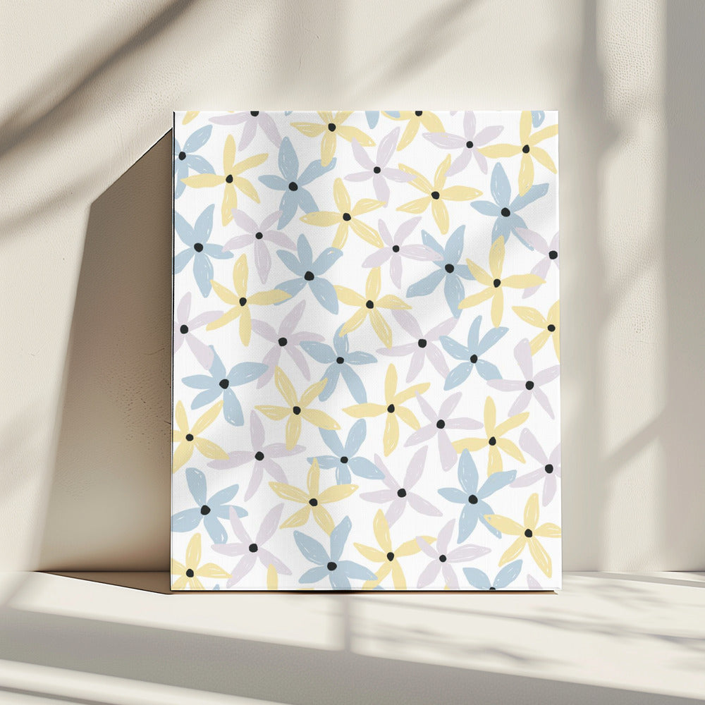 Kleurrijke speelse bloemen | Canvas