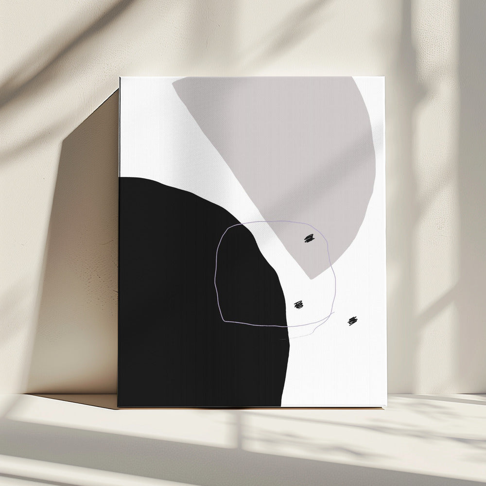 Gedurfde zwarte en grijze vormen | Canvas