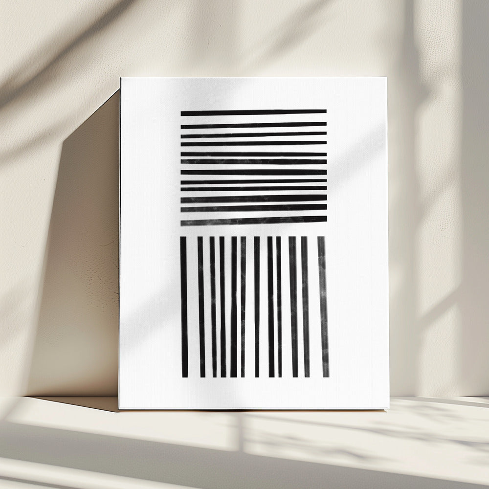 Parallelle zwarte lijnen | Canvas