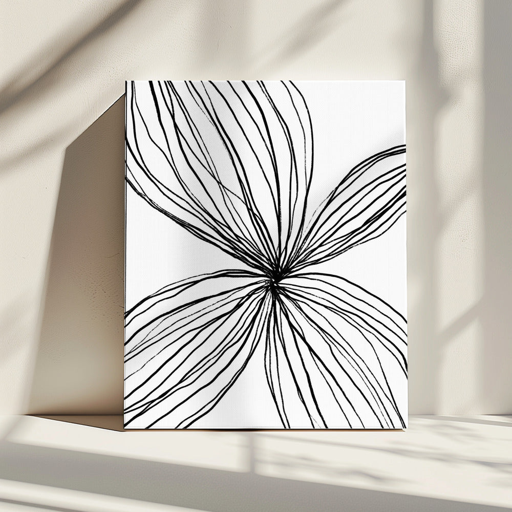 Vloeiende bloemblaadjeslijnen | Canvas