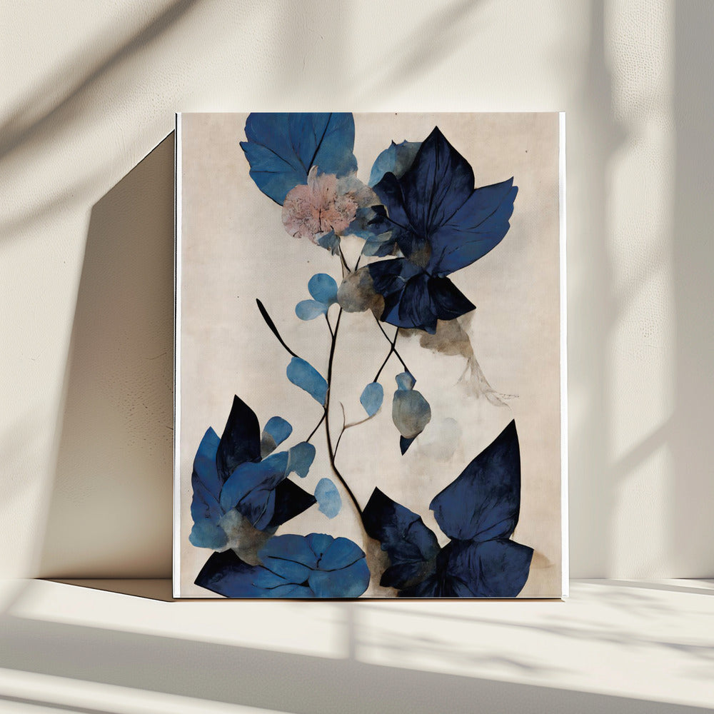 Blauwe droge bloemen | Canvas