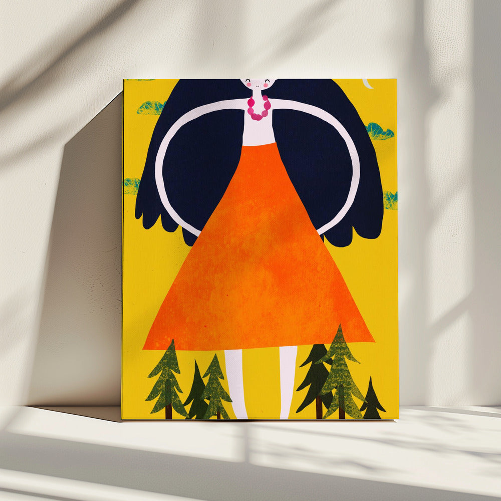 Reuzin in het bos | Canvas