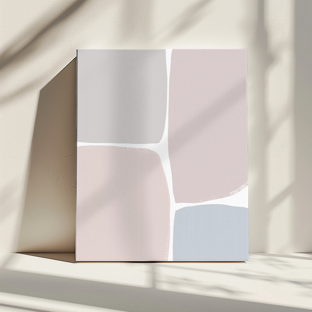 Gedempte geometrische blokken | Canvas