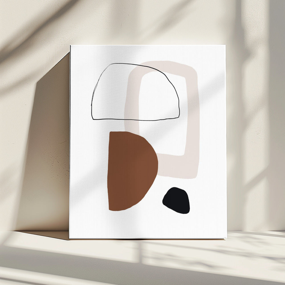 Minimalistische geometrische vormen in aardse tinten | Canvas