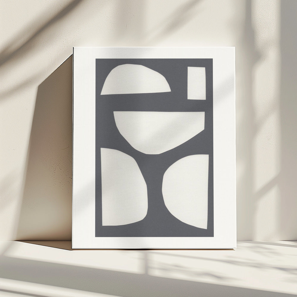 Geometrische vormen in een monochroom palet | Canvas