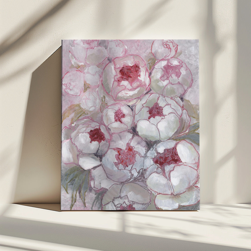 Nuria boeket van pioenrozen in roze | Canvas