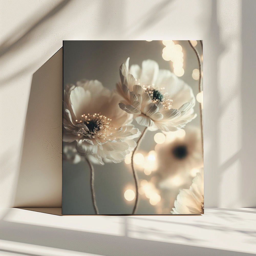 Bloemblaadjes en gloed | Canvas