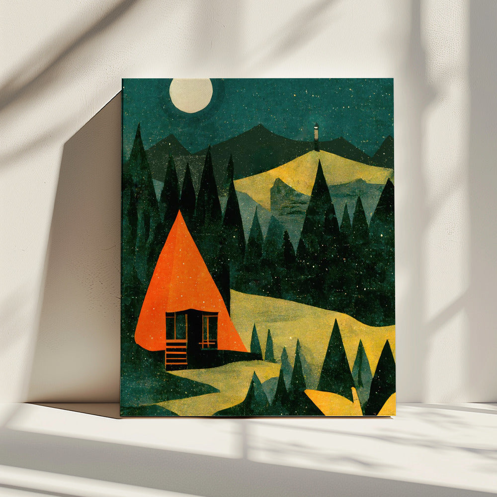 Maanverlichte hutdroom | Canvas