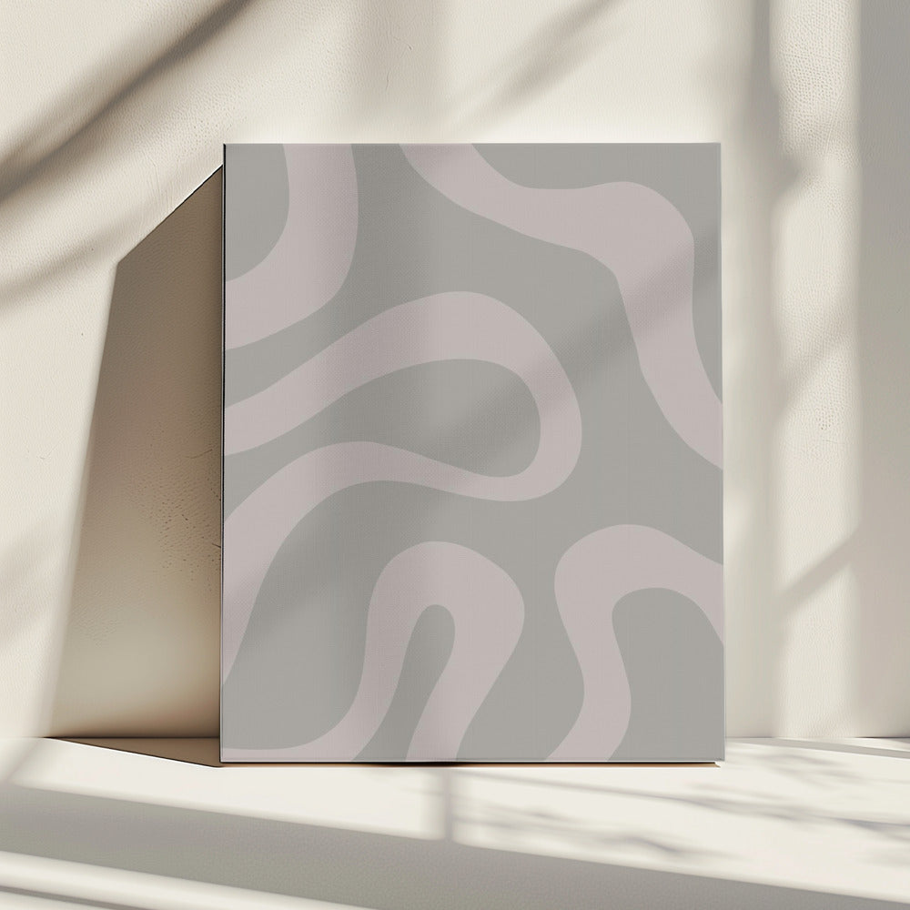 Witte lijnen op een gedempte grijze achtergrond | Canvas