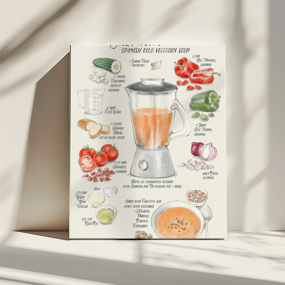 Gazpacho geïllustreerd recept in het Engels | Canvas