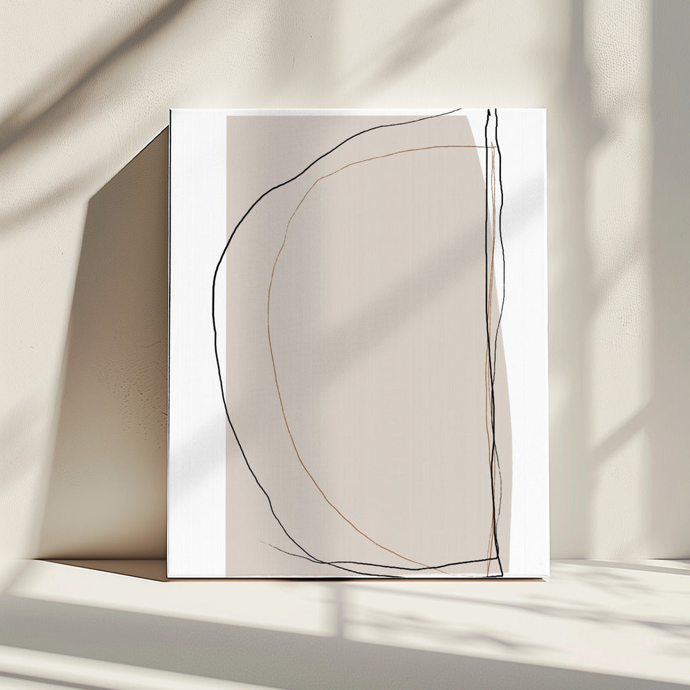 Elegant Line Art On A Neutral Beige Background | Canvas