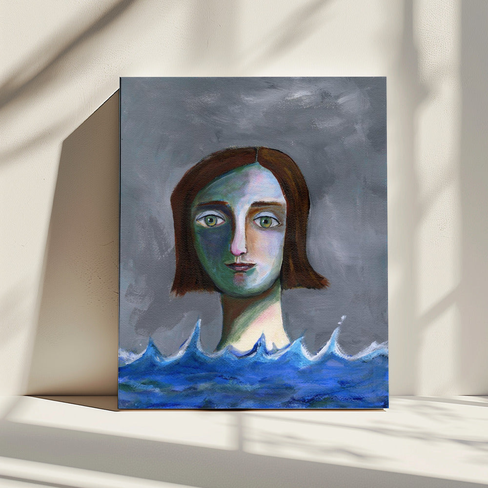 Zwemmend meisje | Canvas